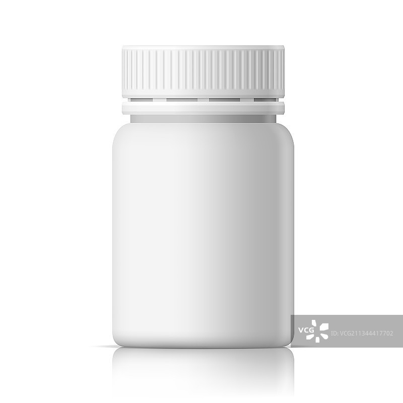 2.5D逼真白色光面医用塑料瓶图片素材