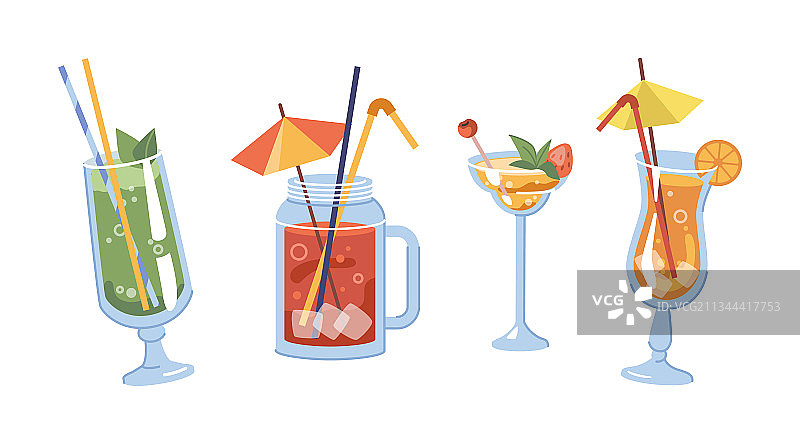 装饰吸管鸡尾酒饮品图片素材