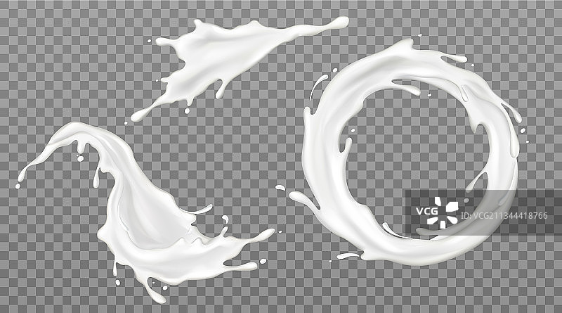 酸奶或乳制品奶花集合图片素材