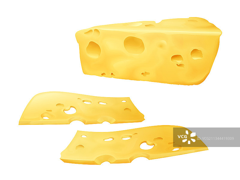 3D逼真奶酪切片图片素材