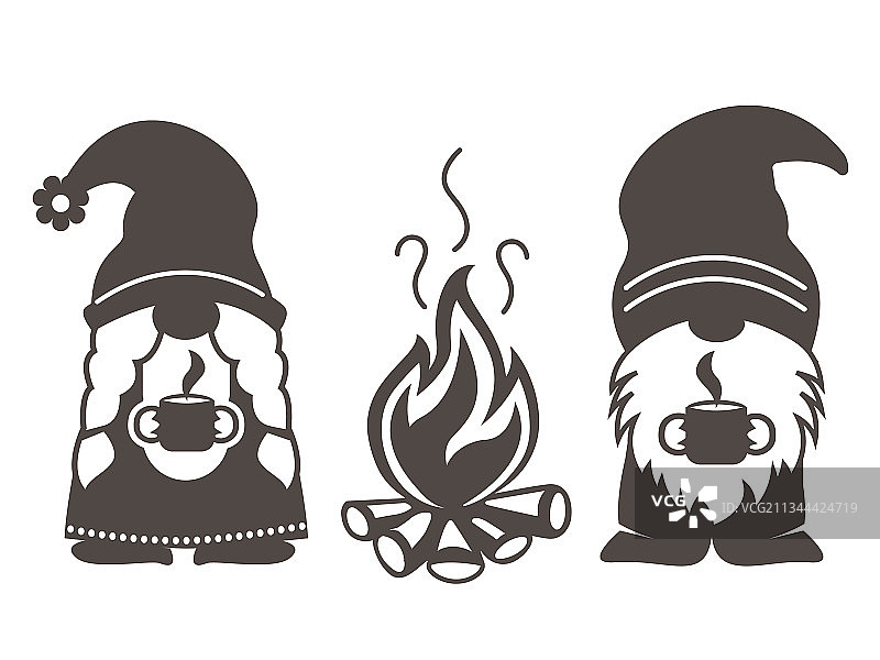 露营侏儒可爱斯堪的纳维亚侏儒图片素材