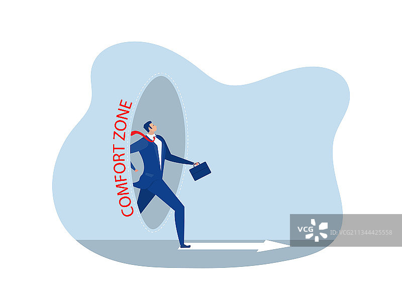 走出舒适圈迎接新的挑战的商人图片素材