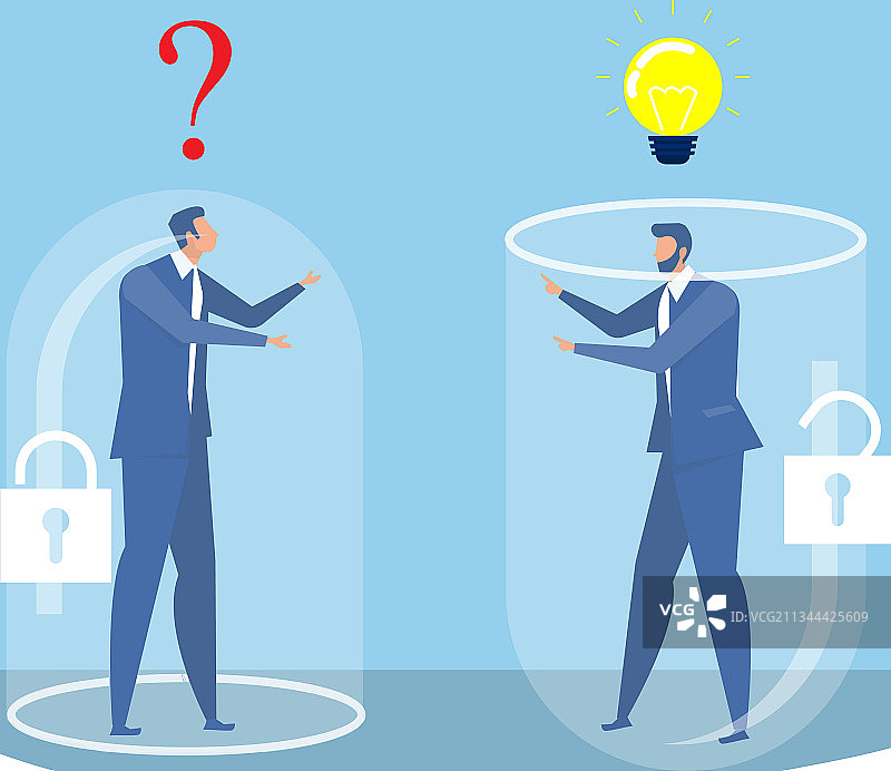 两个商人思维差异图片素材