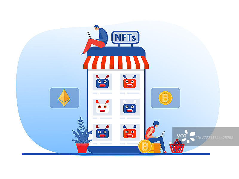 非同质化代币市场收藏艺术品图片素材