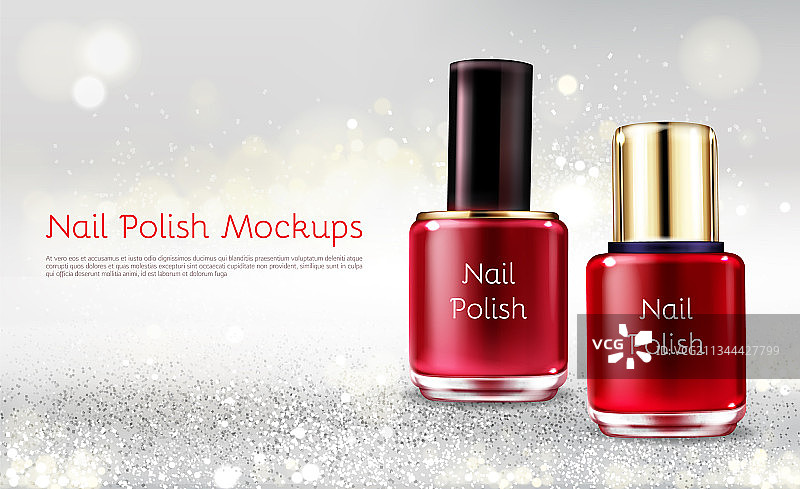 红色指甲油逼真促销banner图片素材