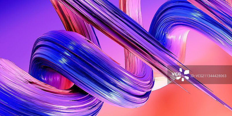 3D抽象螺旋高饱和度背景图片素材