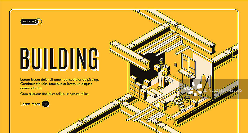 建筑服务2.5D网页banner图片素材