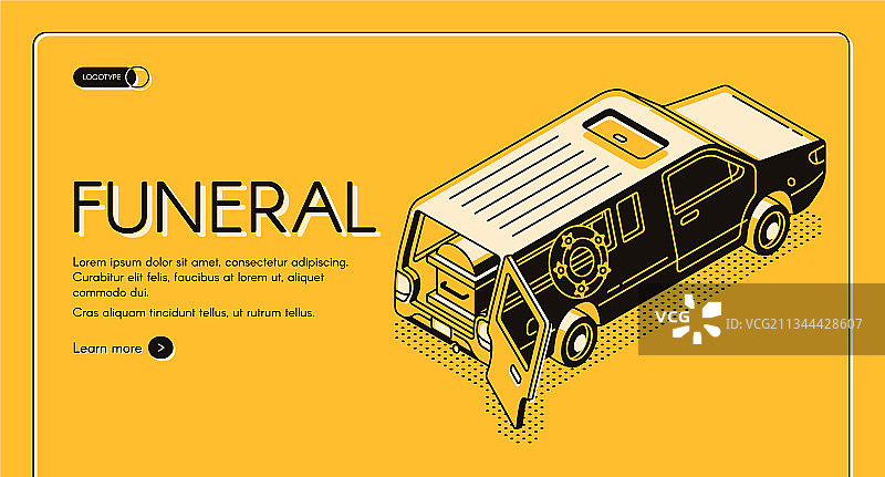 葬礼服务等距视角网页横幅图片素材