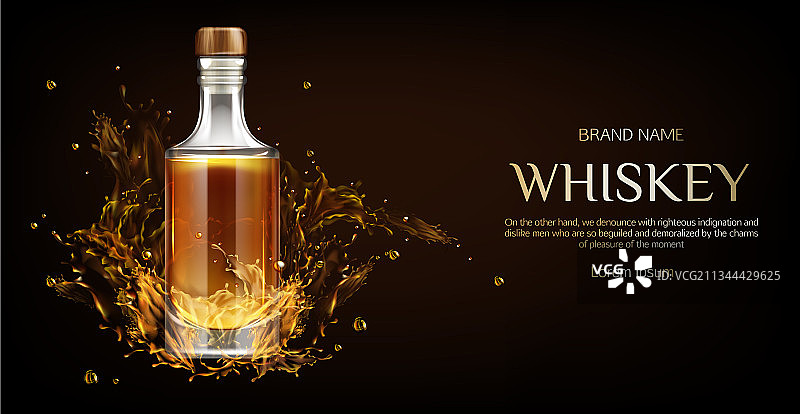 烈酒瓶威士忌瓶模型图片素材