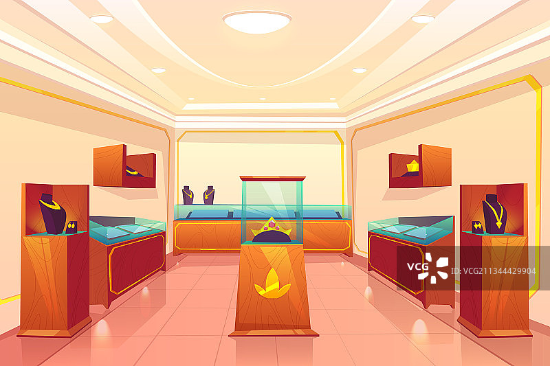 珠宝店内部陈列贵重商品图片素材