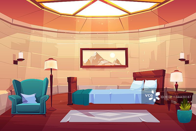 城堡或宫殿中的卧室空旷阳光公寓图片素材