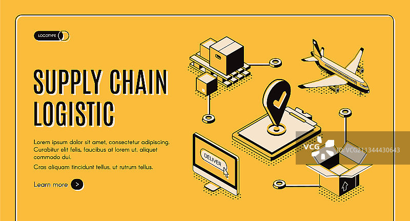 物流公司供应链2.5D网页图片素材