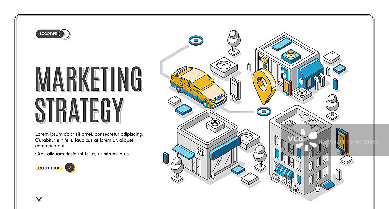 营销策略等距网页banner规划图片素材