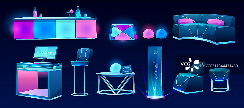 夜店或酒吧室内设计家具图片素材