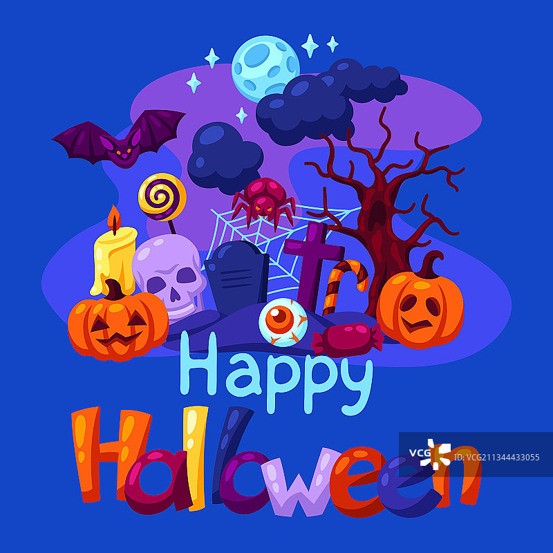 快乐万圣节庆祝贺卡图片素材