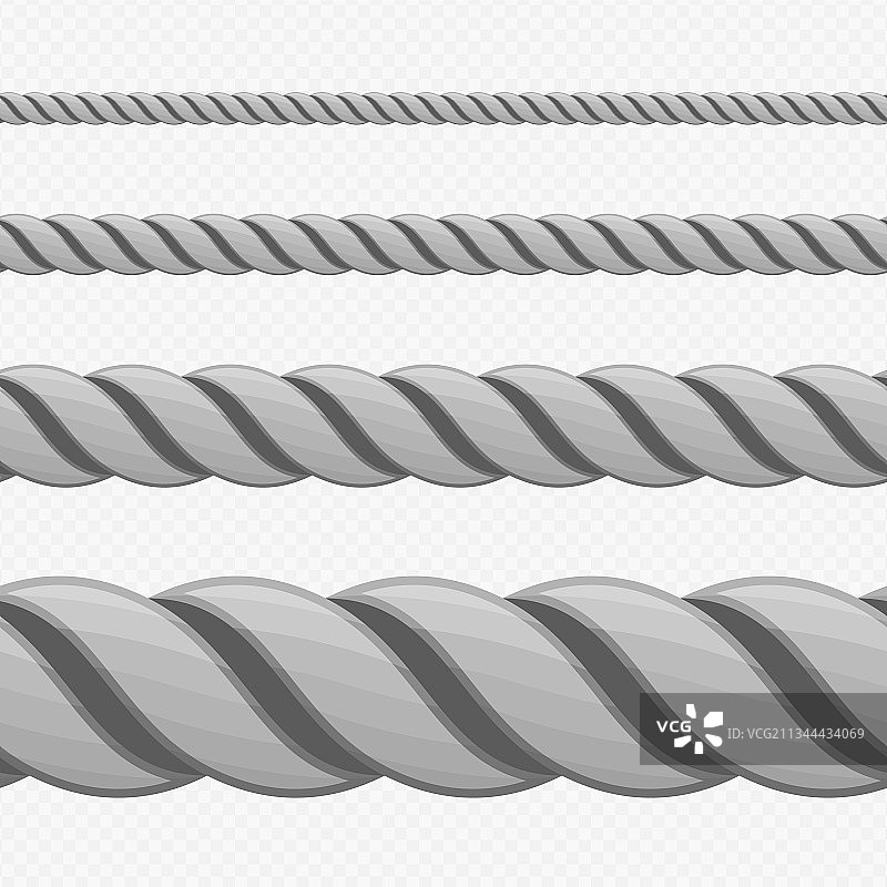 不同粗细的黑色麻绳图片素材