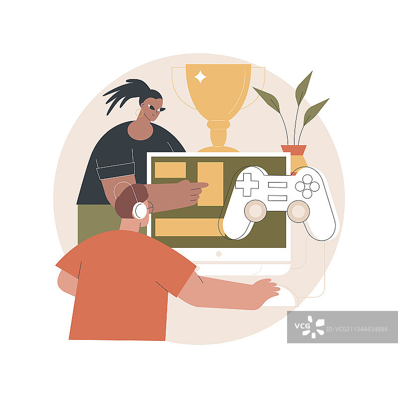 电子竞技选手训练抽象概念图片素材