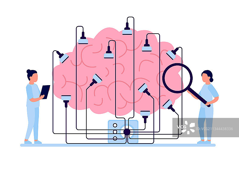 脑电图脑部检查病人头部图片素材