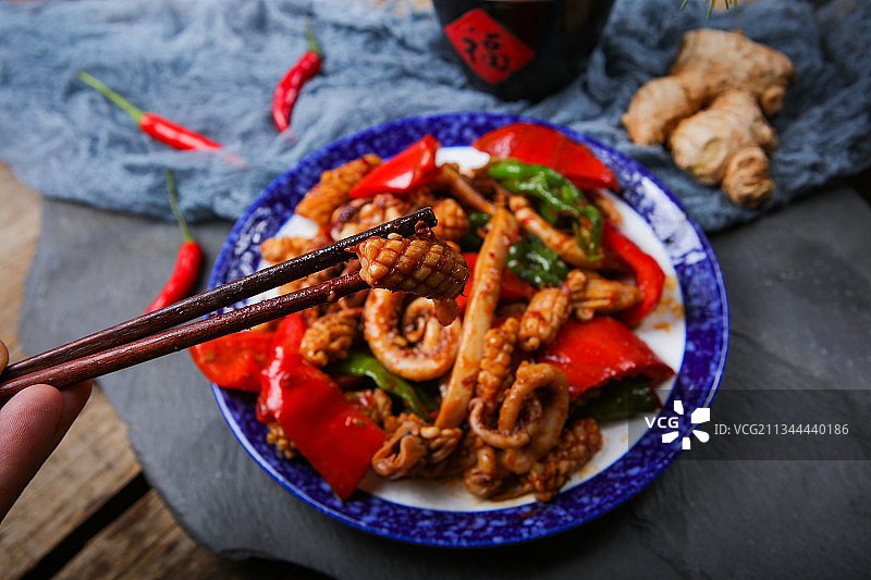 酱爆鱿鱼图片素材