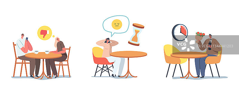 糟糕的约会：男人无视女人图片素材