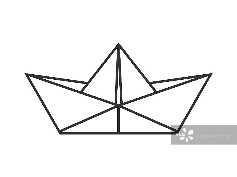 折叠纸船图标EPS图片素材
