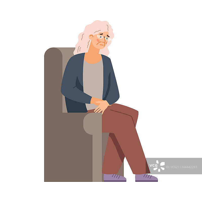 感到疲倦和厌倦的老年妇女图片素材