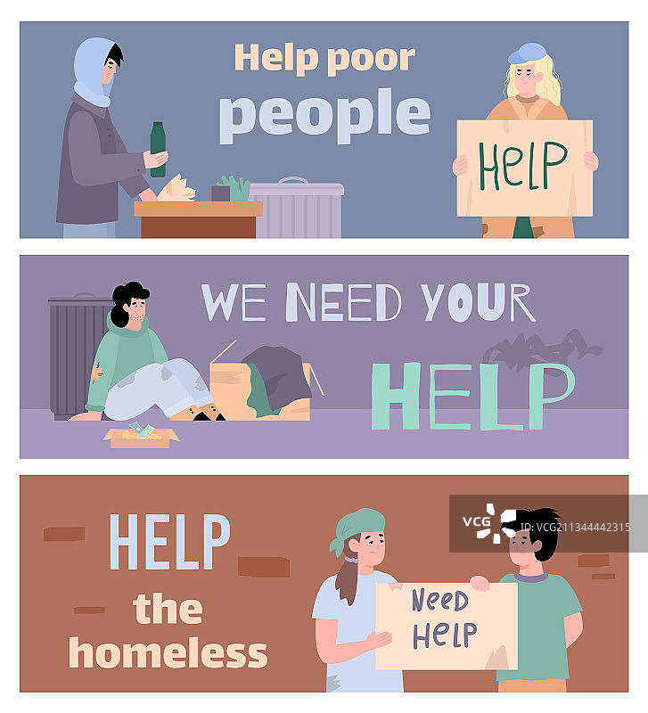 贫穷的无家可归的成年人和儿童的生活图片素材