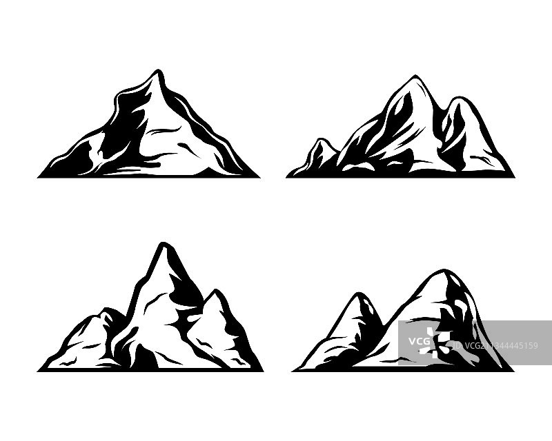 山脉剪影设计图案合集图片素材