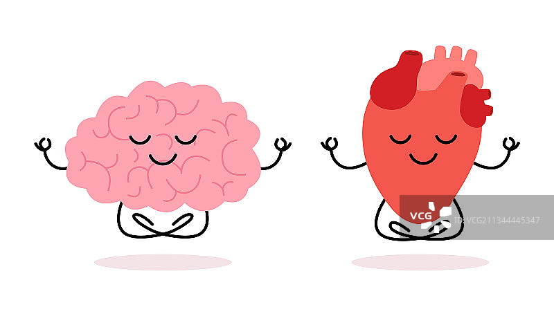 快乐健康的大脑、思想和心脏角色图片素材