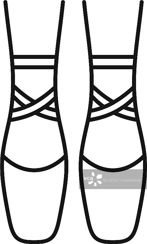 芭蕾舞者脚部轮廓图标：舞蹈女孩图片素材