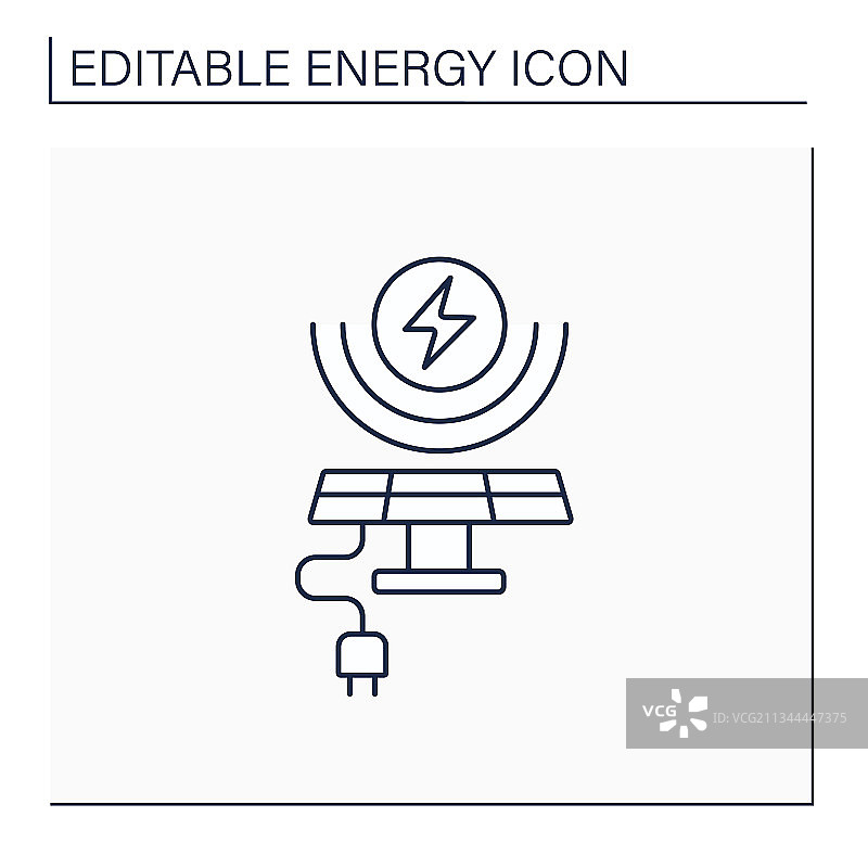 太阳能线性图标图片素材