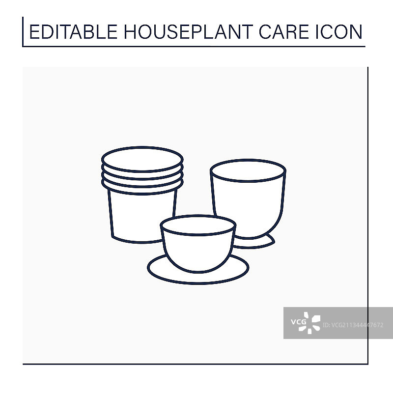 盆栽线条图标图片素材