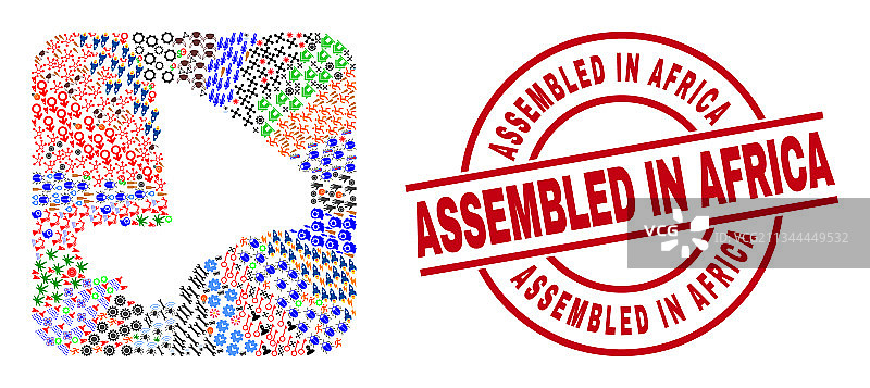 非洲组装印章和马里地图图片素材