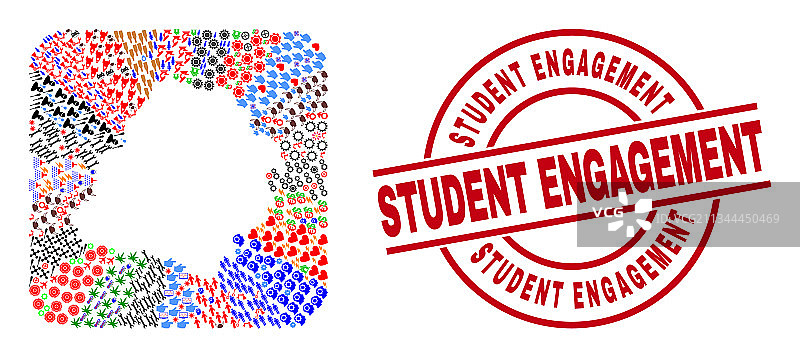 学生参与徽章和罗兹省地图图片素材