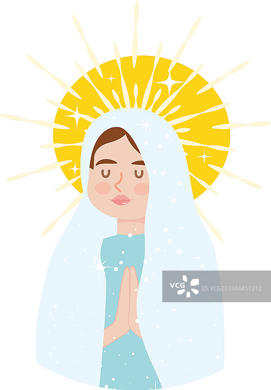 卡通圣母玛利亚图片素材