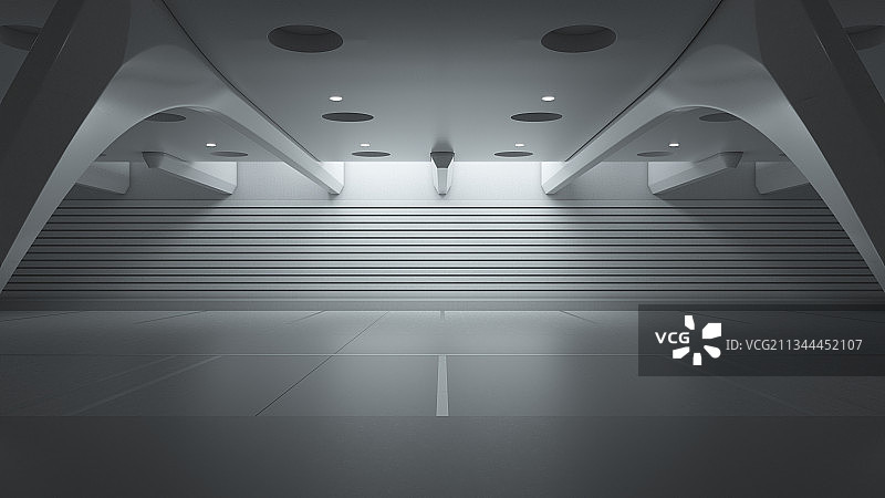 三维渲染的人造室内空间汽车广告背景图图片素材
