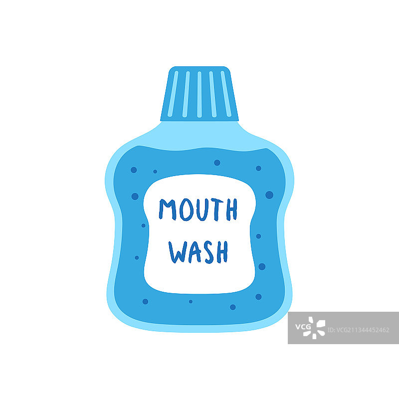 白色背景上的卡通漱口水图片素材