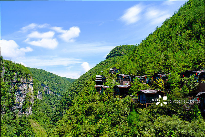 湖北恩施地心谷峡谷风光图片素材