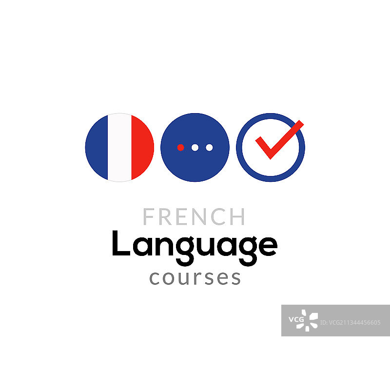 法语学校标志课程概念图片素材
