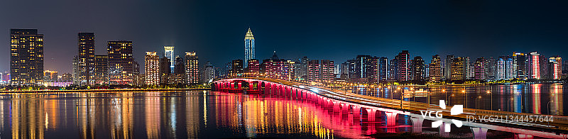 温州市区瓯越大桥市区夜景图片素材
