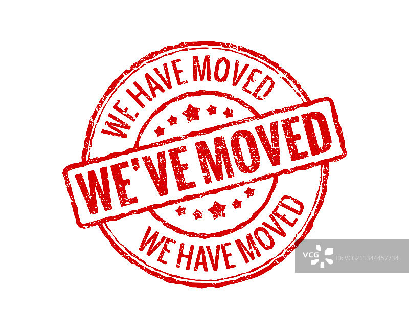 我们已搬迁红色印章办公室家庭搬迁标志图片素材