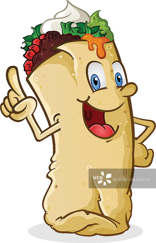 墨西哥卷饼卡通人物指向图片素材