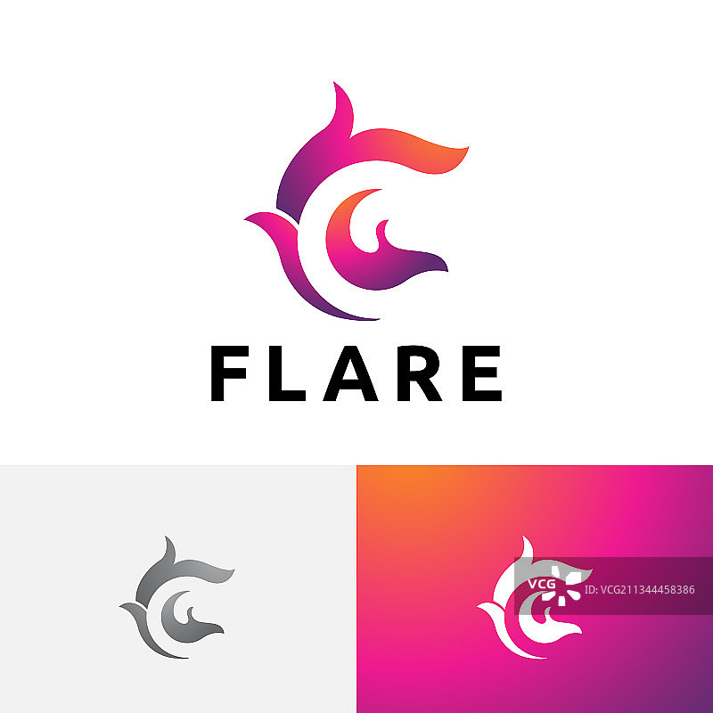 C字母燃烧火焰首字母标志图片素材