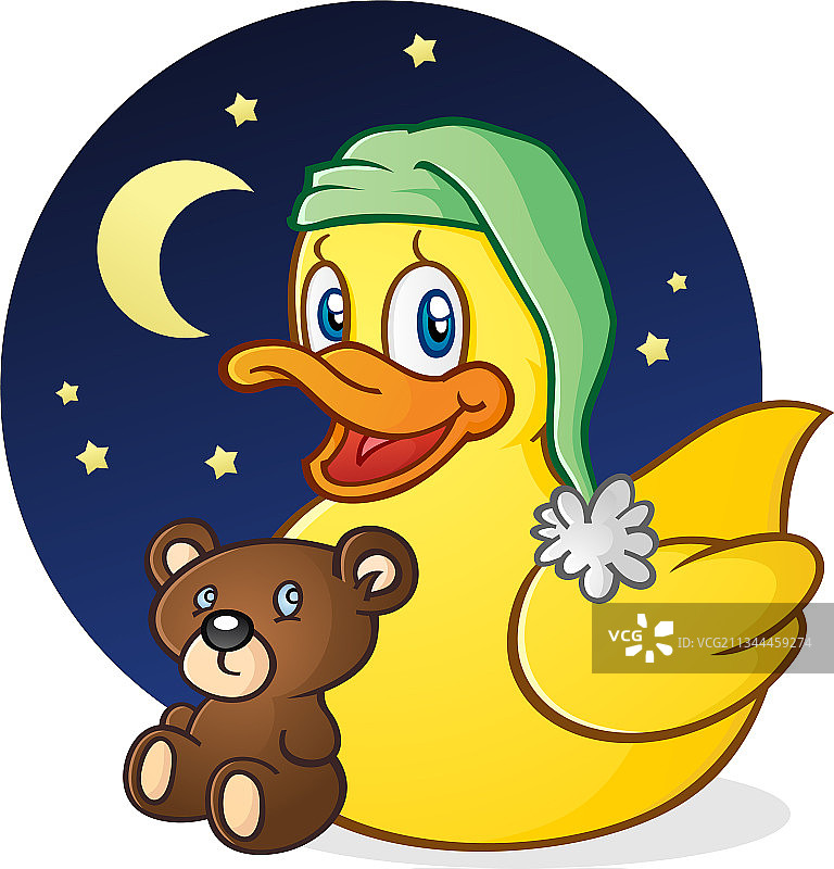 橡胶鸭子午睡时间卡通形象图片素材