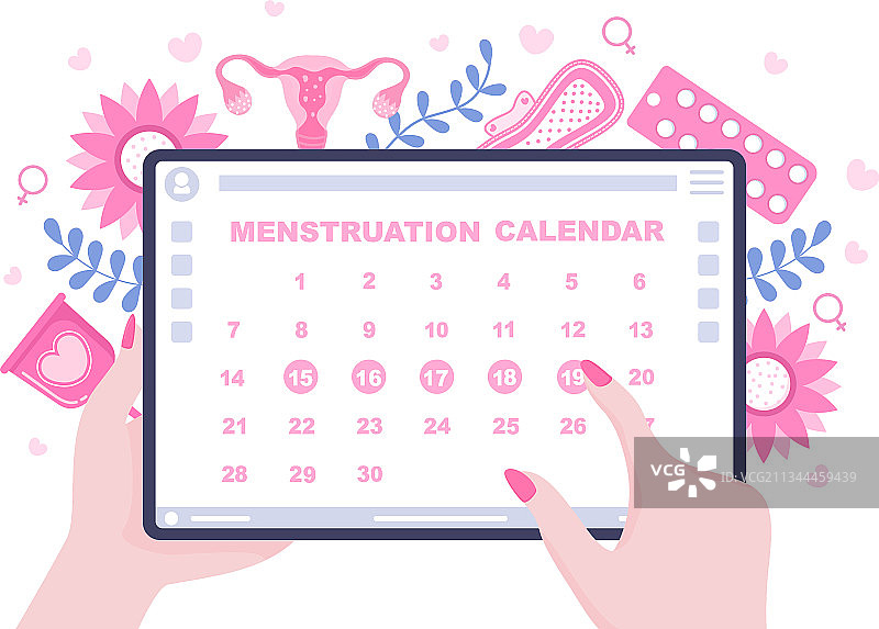 女性月经周期日历日期记录图片素材