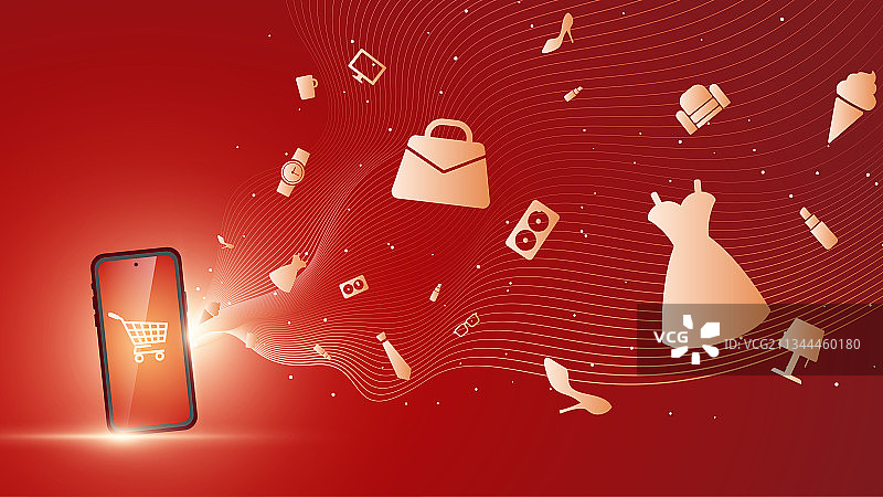 网购电商手机插画图片素材