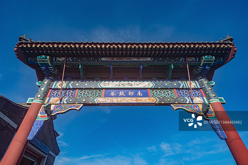 北京南锣鼓巷牌楼图片素材