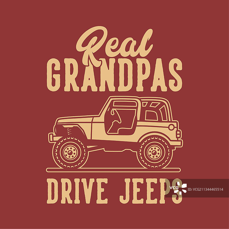 复古标语T恤设计：真正的爷爷图片素材