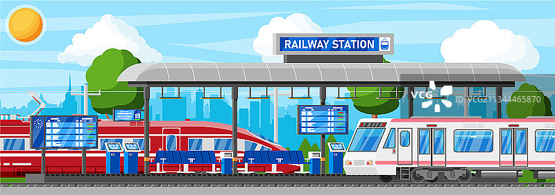 高速列车现代火车站图片素材