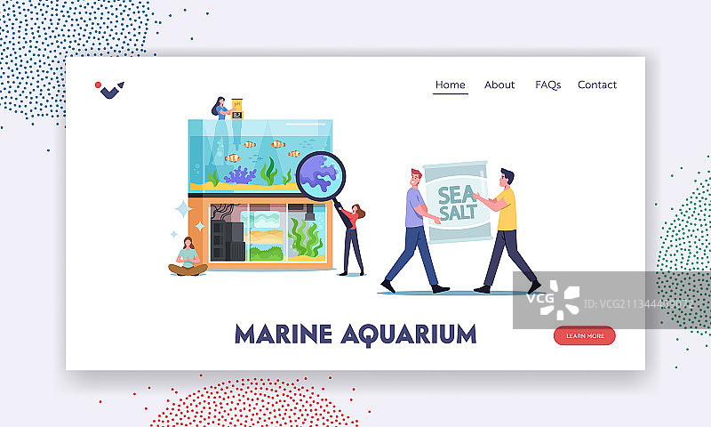 水族馆着陆页模板图片素材